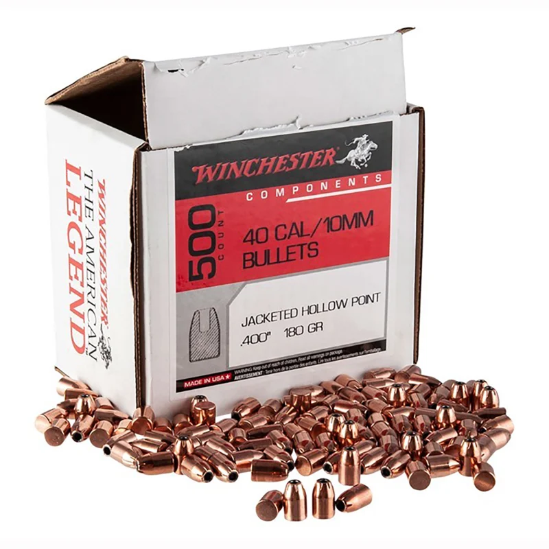 Winchester .40 S&W 180 gr JHP reloading bullets, 500 per box