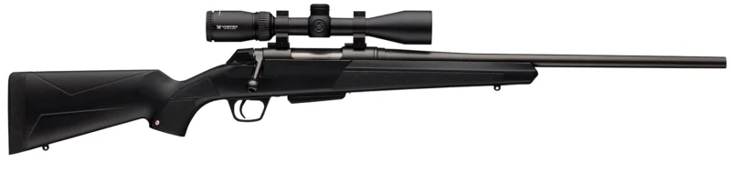 Winchester XPR Compact .270 WSM rifle with 22 inch barrel and mounted Vortex Crossfire II 3-9x40 scope, matte black synthetic