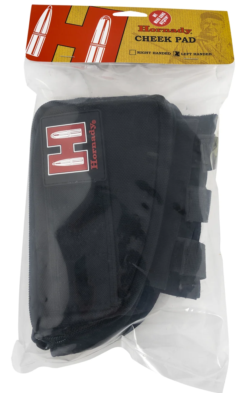 Hornady 99113 black Cordura gun cheek piece left hand with five cartridge loops
