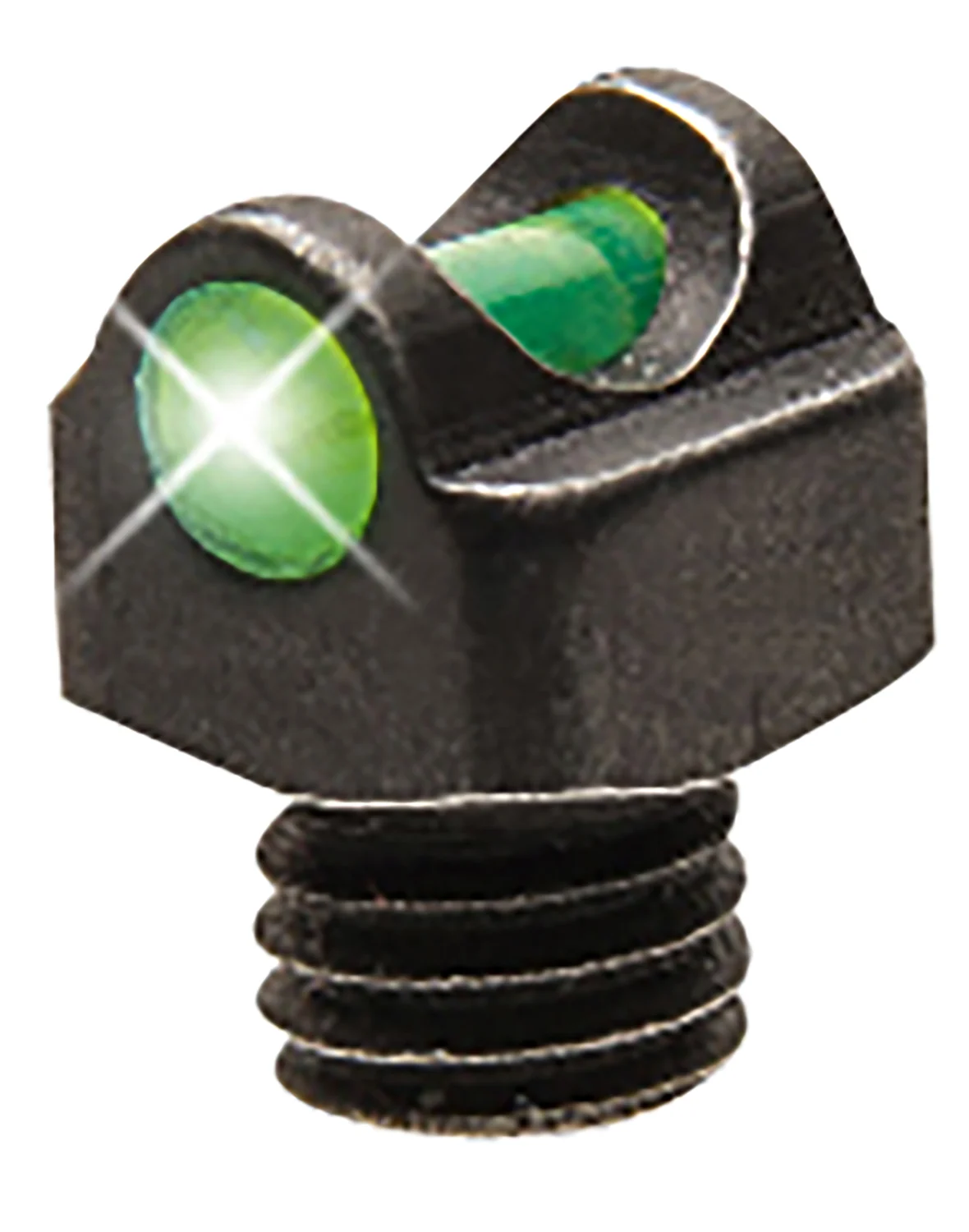 TruGlo StarBrite Deluxe green fiber optic front sight, 3mm thread, black frame