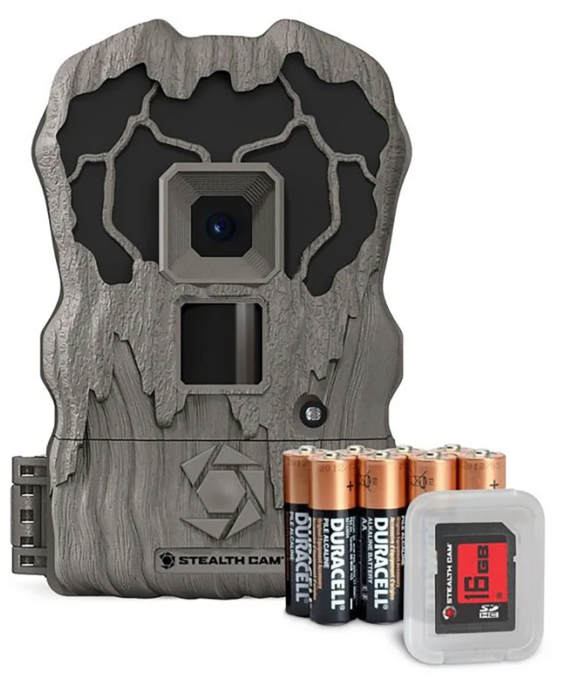 StealthCam QV18K trail camera 18MP 720p distressed finish with included batteries and SD card