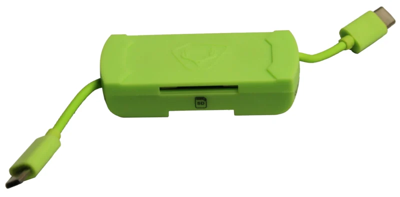 HME SD Card Reader for Android Micro USB and USB connector Up to 256GB Black/Green
