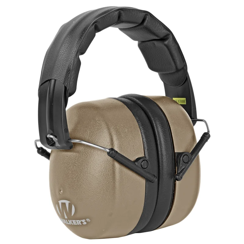 Walkers Extra Range Folding Muff 30 dB NRR Flat Dark Earth Black
