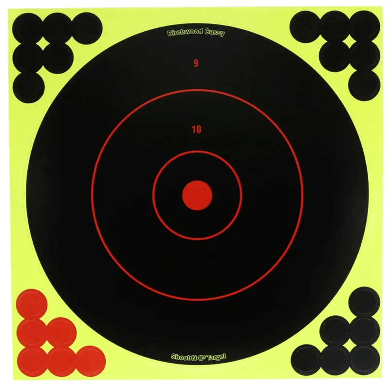 Birchwood Casey 12-inch Bullseye Target Dispenser 12 pack, self-adhesive paper targets