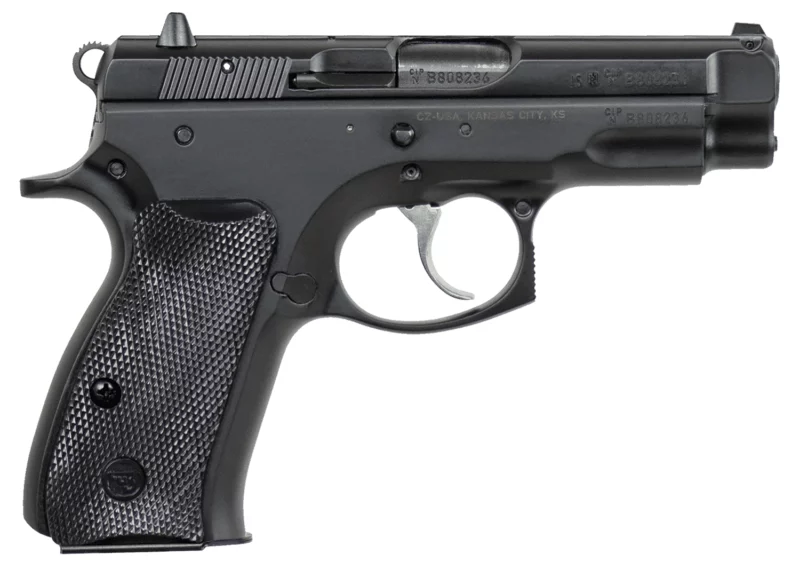 CZ-USA CZ 75 Compact 9mm pistol, black steel frame, fixed sights, two magazines
