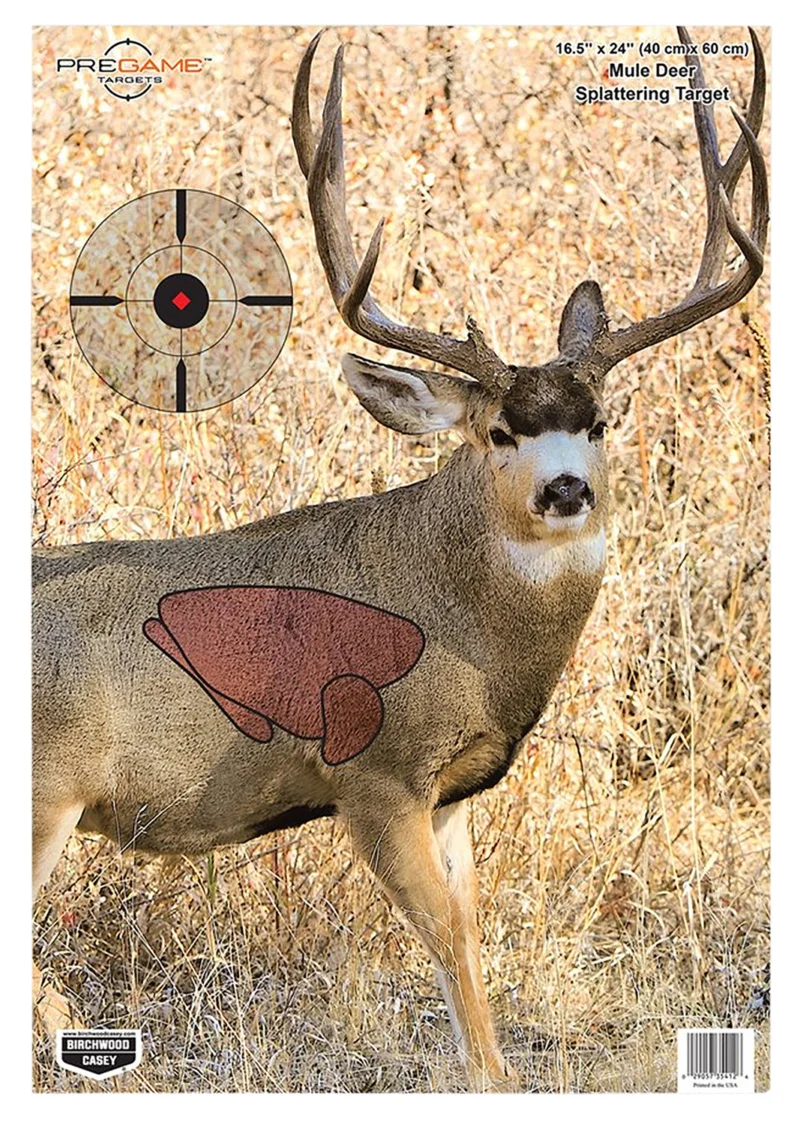 Birchwood Casey Pregame Mule Deer paper target 16.5 x 24 inches 3-pack