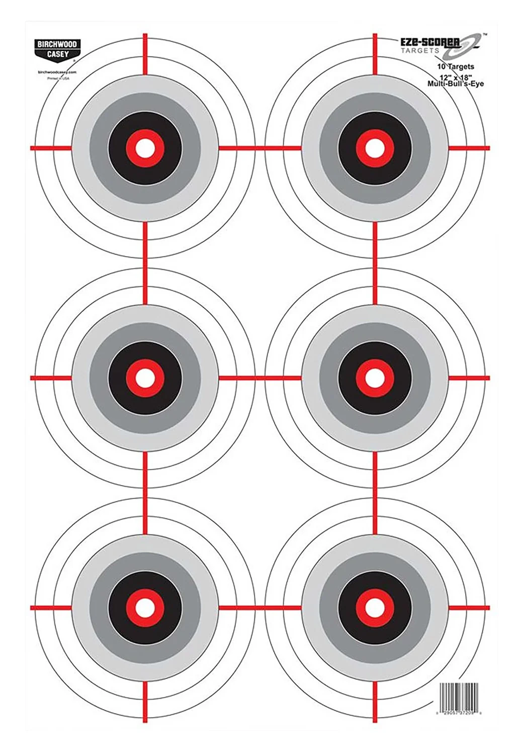 Birchwood Casey EZE-Scorer 12 by 18 inch bullseye paper targets pack of 100 black and white