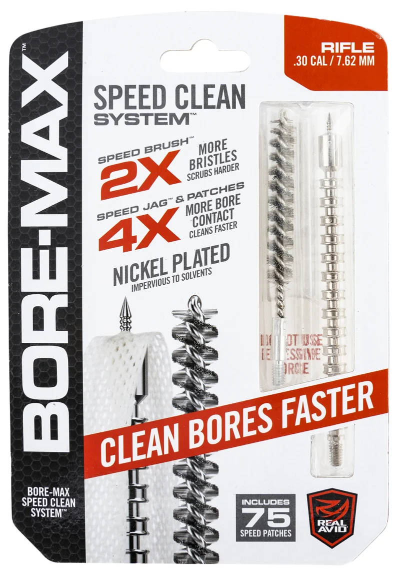 Real Avid Bore-Max Speed Clean Upgrade Set 7.62mm Speed Brush Speed Jag 75 patches