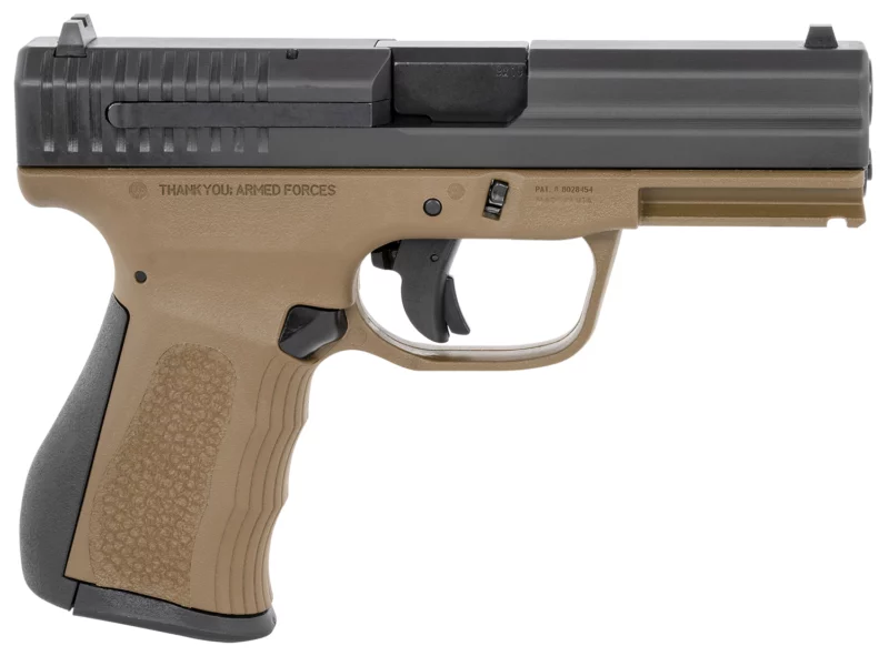 FMK 9C1 G2 9mm pistol, burnt bronze polymer frame, black serrated slide