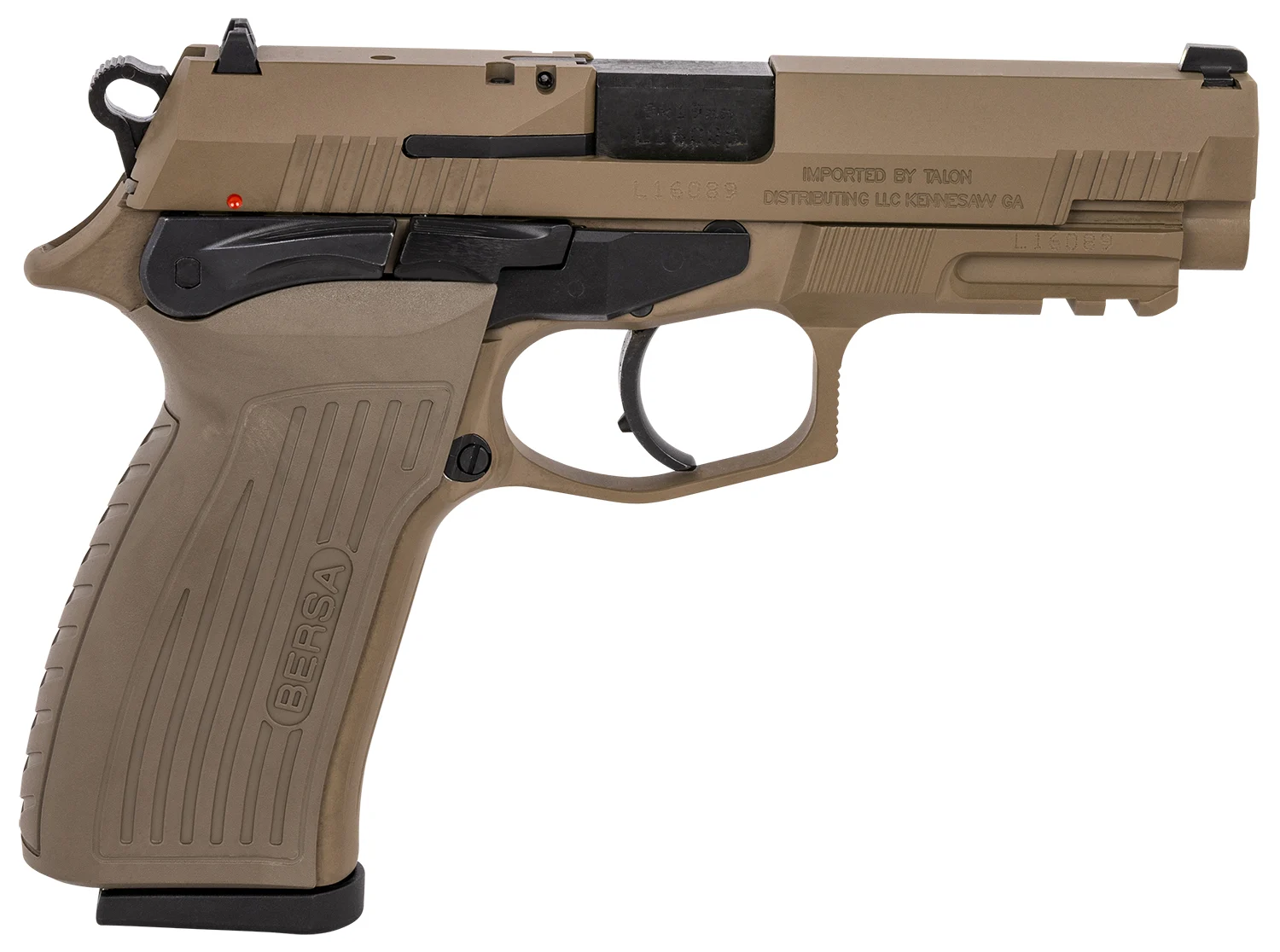 BERSA TPR9 FDE 9mm pistol flat dark earth serrated slide with Picatinny rail