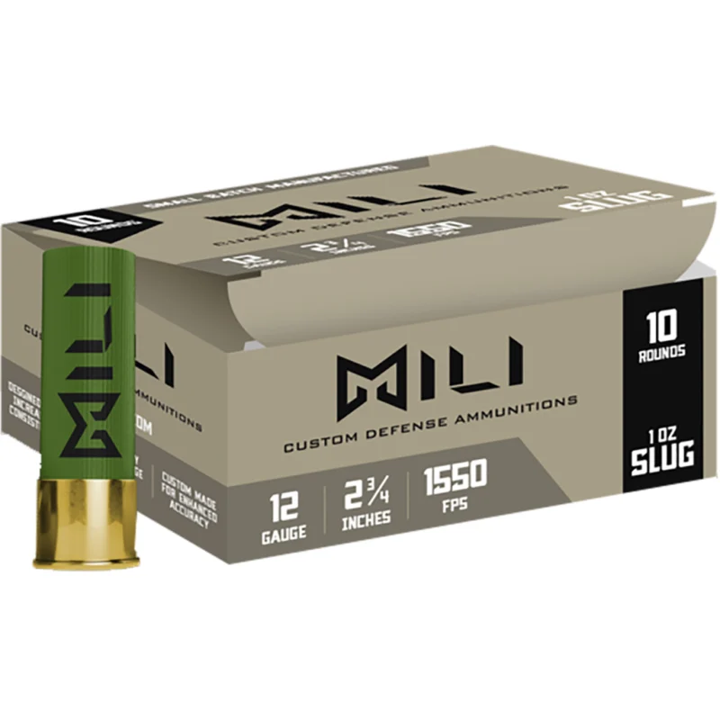 MILI 12 gauge 2.75 inch rifled slug self-defense shotgun ammunition box