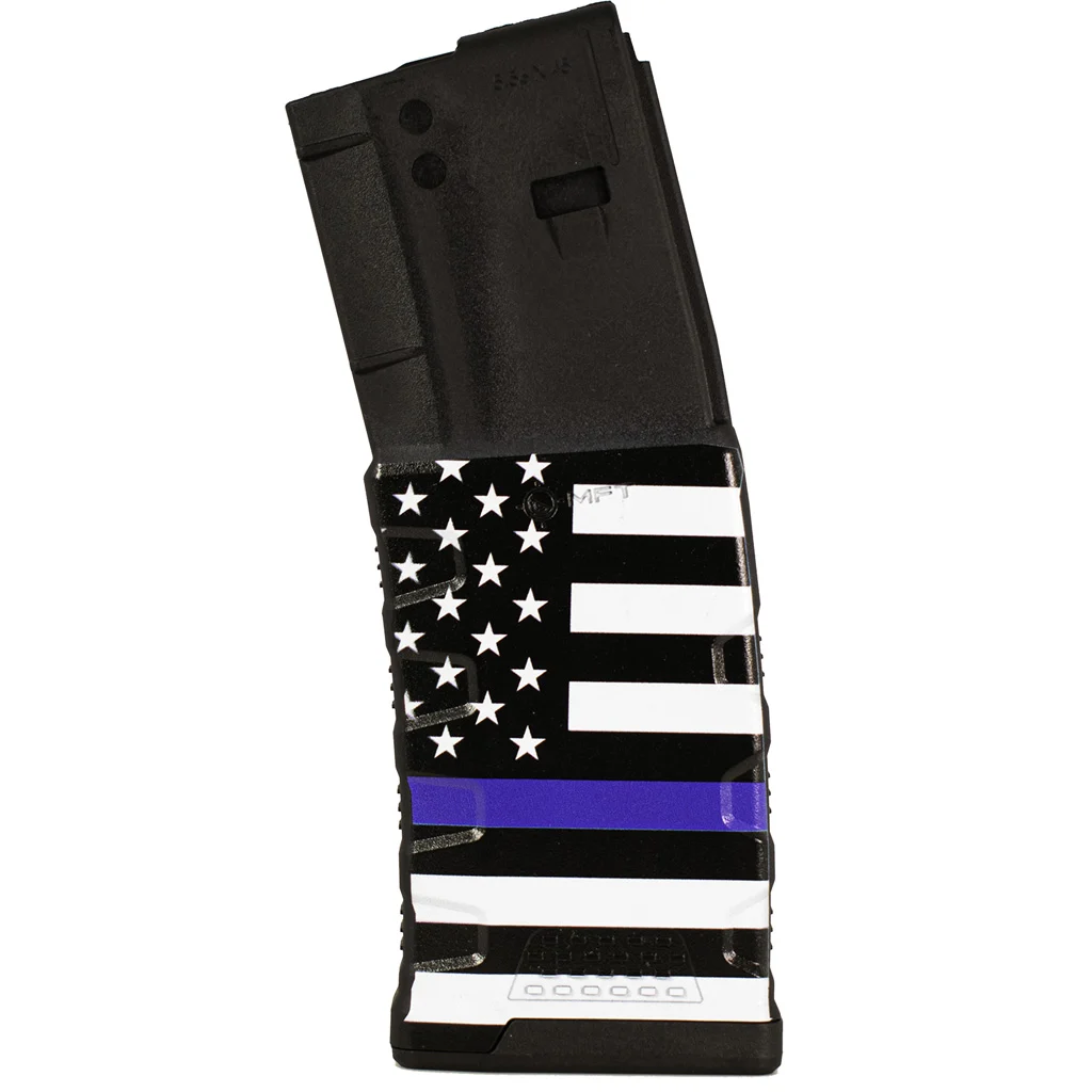 Mission First Tactical Extreme Duty 30rd 5.56x45mm Blue Line Flag polymer magazine