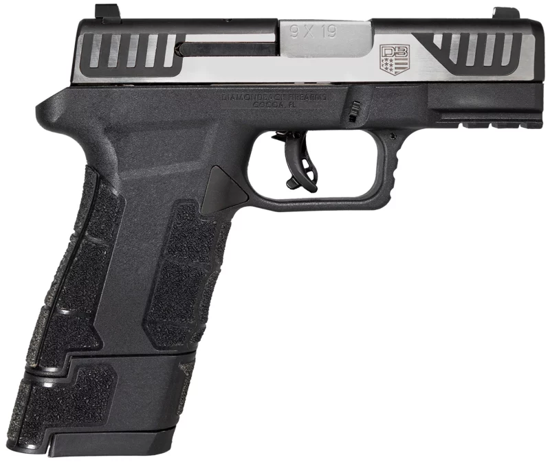 Diamondback AM2 9mm sub-compact pistol with 3.5-inch stainless barrel and black polymer frame