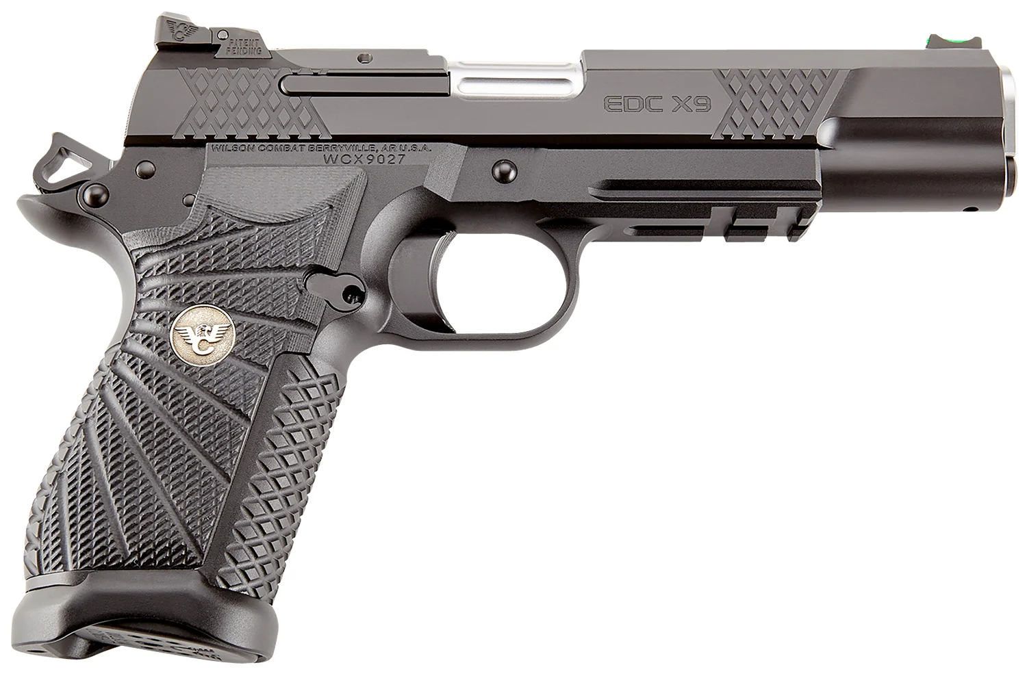 Wilson Combat EDC X9L 9mm 5-inch Black DLC serrated stainless slide Black G10 Starburst grip