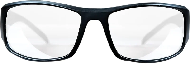 M&P Thunderbolt full-frame shooting glasses black frame clear mirror lens with zippered case