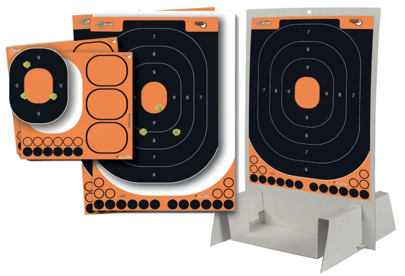 EZ-Aim Splash 14x22 self-adhesive handgun target kit on weighted stand