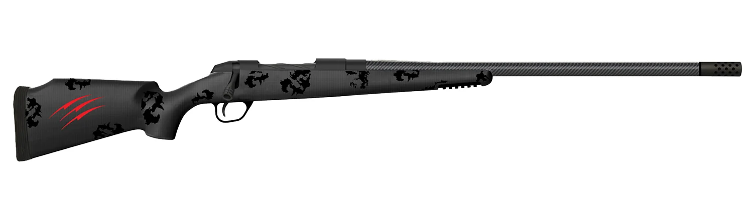 Fierce Firearms CT Rage bolt-action rifle, 6.5 PRC, 24" carbon fiber barrel, black Cerakote, blackout camo stock