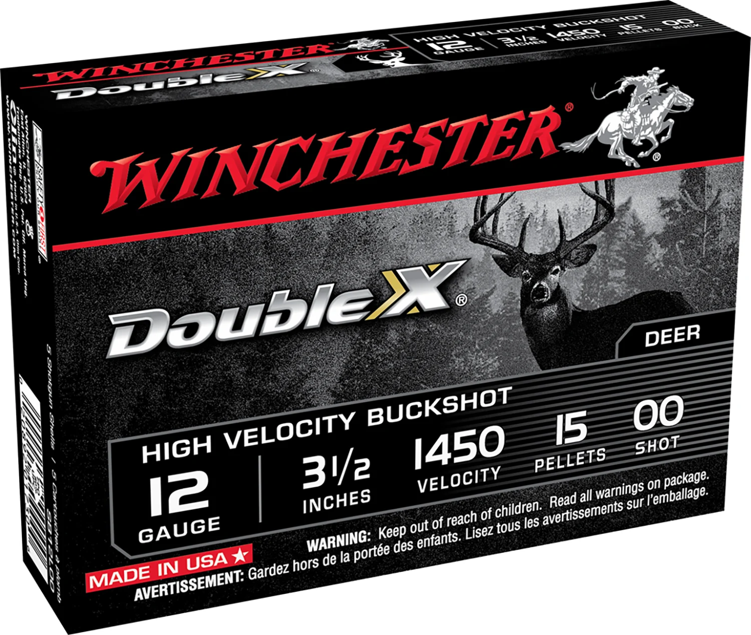 Winchester Double X 12ga 00 Buckshot 15 Pellets 5 Per Box product image