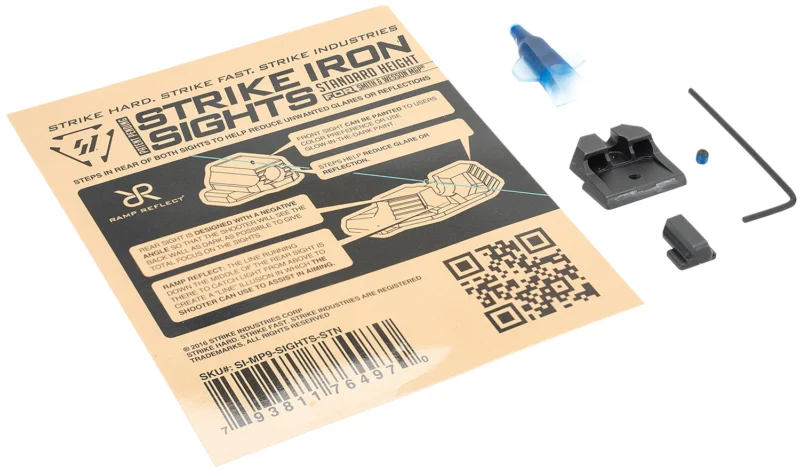 Strike Industries M&P9 standard height iron front and rear sights in black