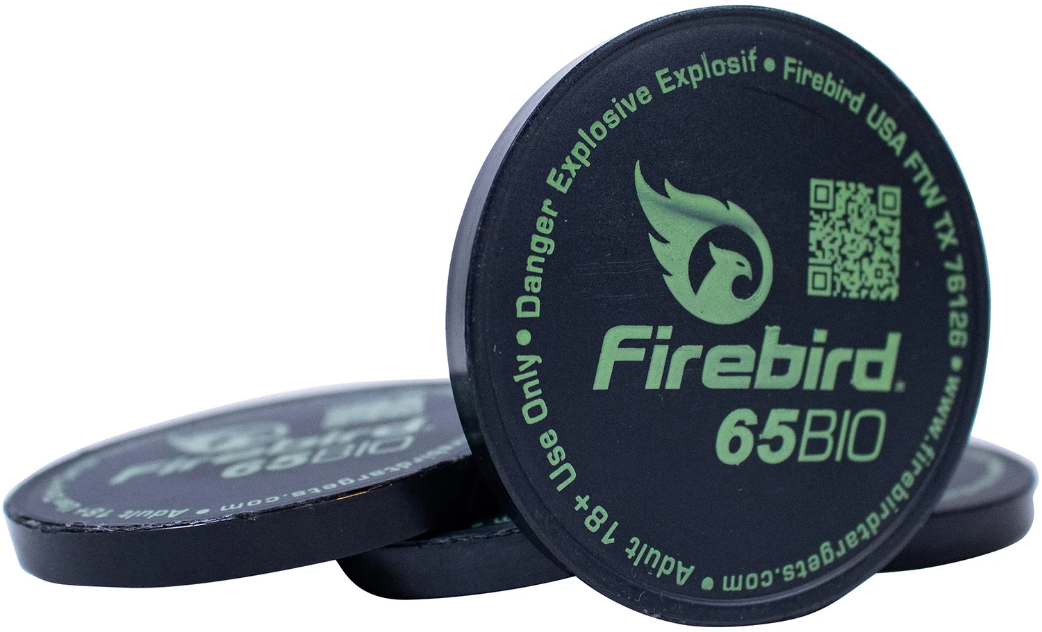 Firebird FT65BIO 65mm biodegradable adhesive reactive targets, 10 pack