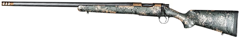 Christensen Arms Ridgeline FFT 6.5 PRC 20in LH rifle Burnt Bronze with green/tan carbon stock