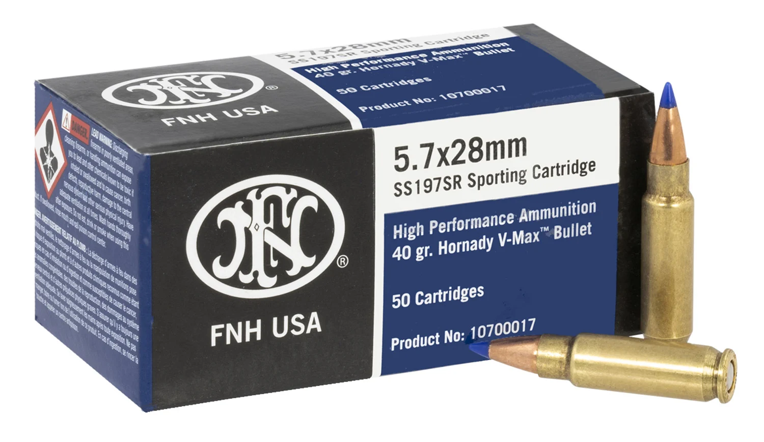 FN SS197SR 5.7x28mm 40gr V-MAX 50rd box product image