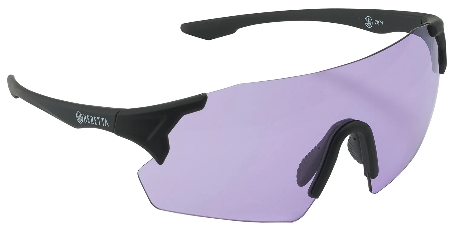 Beretta Challenge EVO shooting glasses with purple lens and black frame