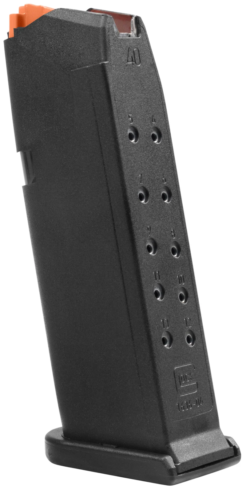Glock G23 Gen 5 13-round .40 S&W black polymer magazine with orange follower