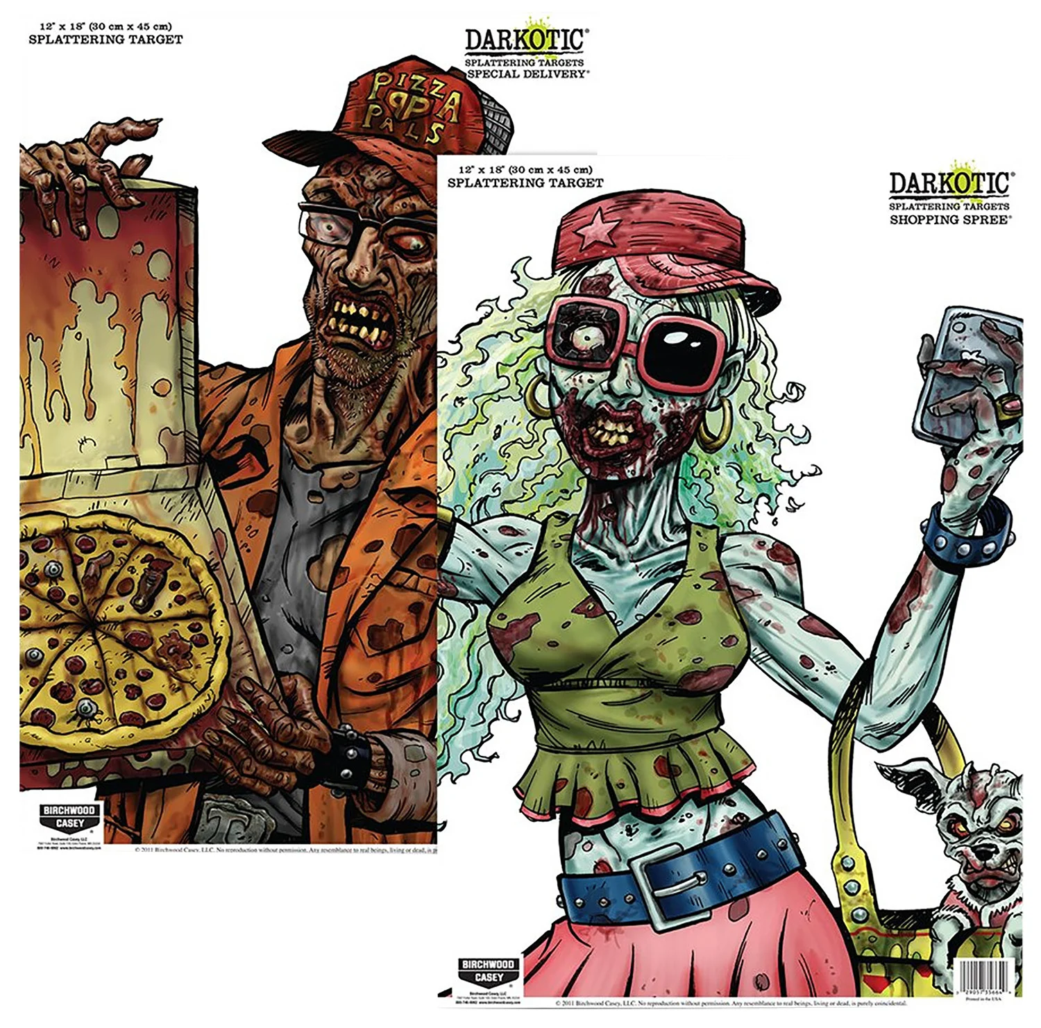 Birchwood Casey Darkotic Combo Targets 12x18 8-Pack Neon Green/White Splatter