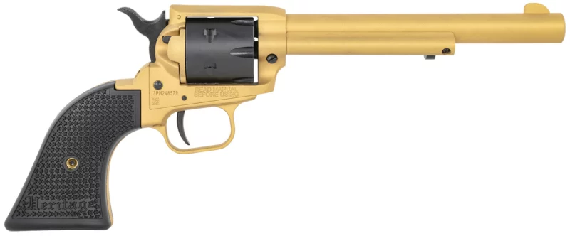 Heritage Rough Rider RR22S6 .22 LR 6-round revolver Gold Cerakote with black polymer grips