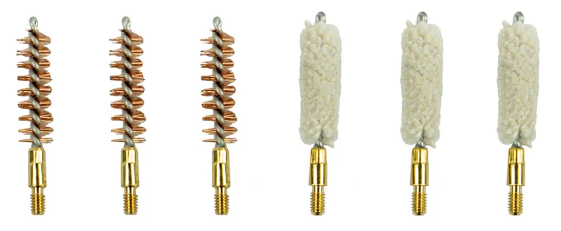 Kleen-Bore handgun cleaning brushes and 100% cotton mops for .38/.357/9mm (#8-32 thread)