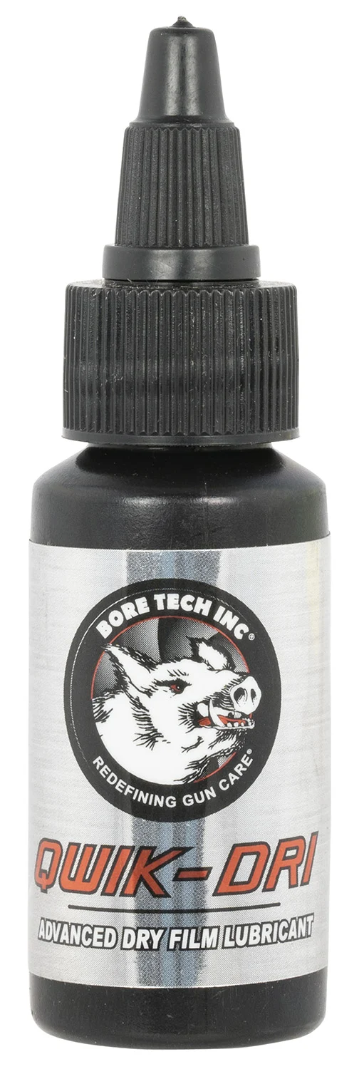 Bore Tech Qwik-Dri 1 oz dry film lubricant in dropper bottle