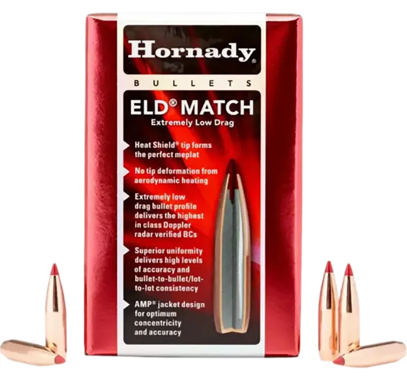 Hornady ELD Match 25 cal .257 134 gr box of 100 bullets