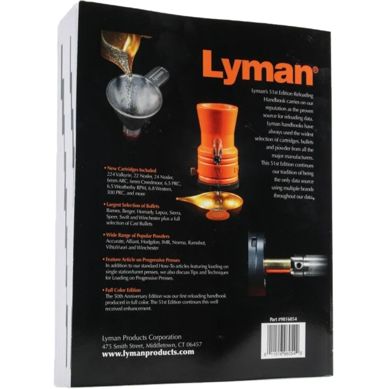 Lyman 51st Edition Reloading Handbook softcover front cover