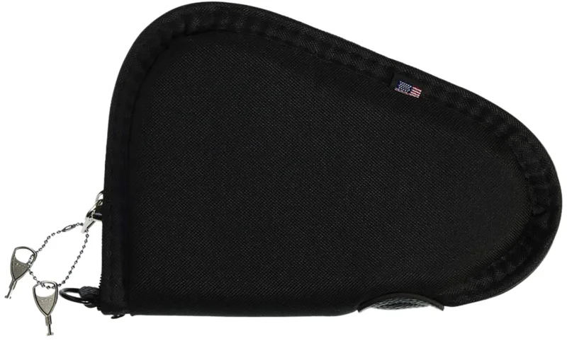 Allen 748 Endura 8-inch locking handgun case, black, foam interior, YKK zipper