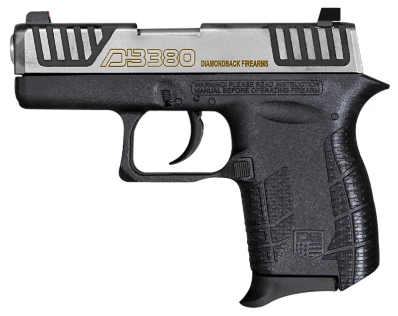 Diamondback DB380 Gen IV duo-tone .380 ACP pistol with 2.8-inch stainless barrel and mint polymer frame
