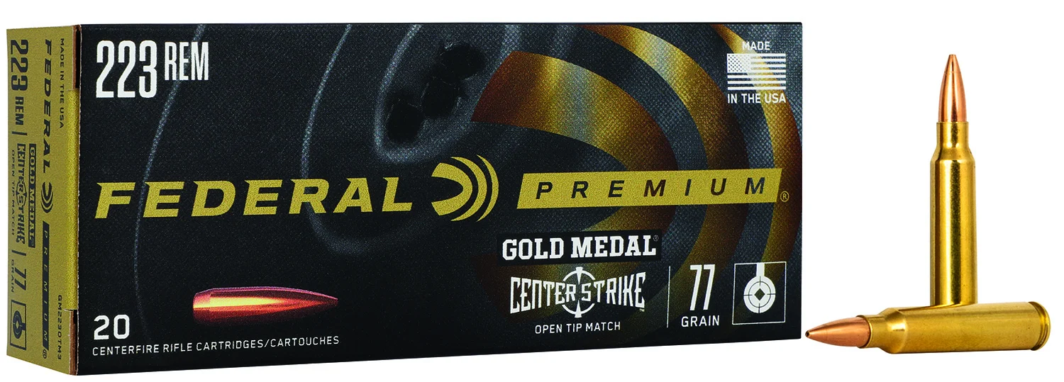 Federal Gold Medal CenterStrike .223 Rem 77gr OTM ammunition 20rd box