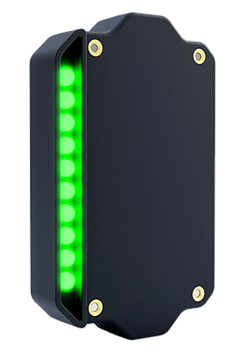Caldwell Flash Bang Target Hit Indicator with 10 green LEDs and hook-and-loop mounting strap