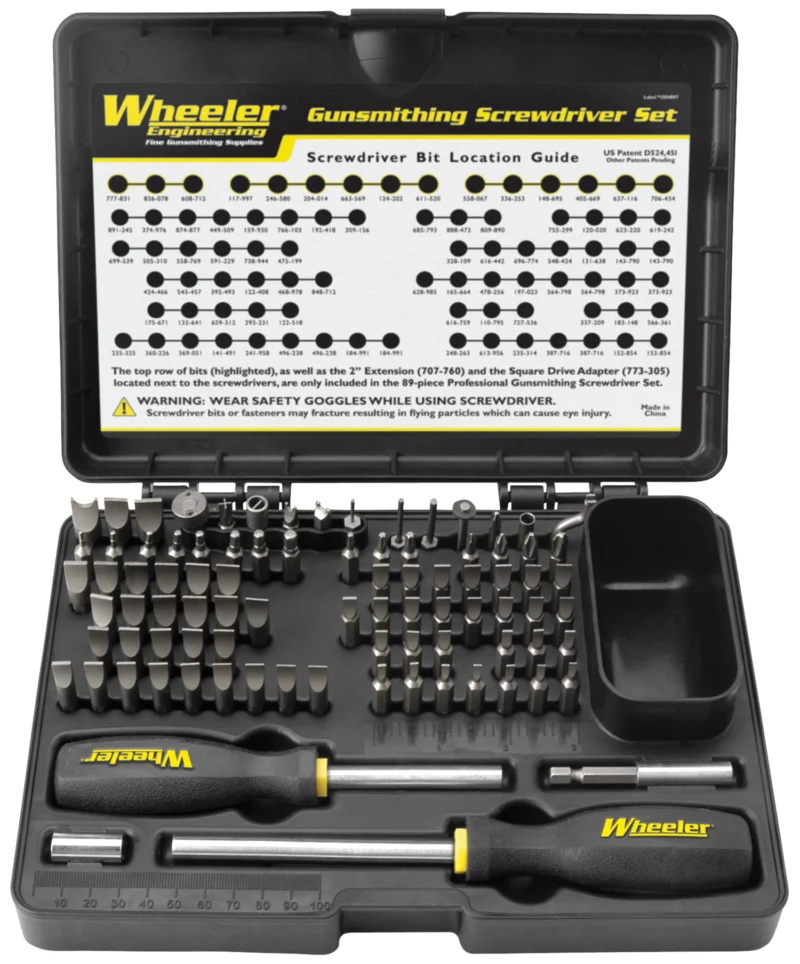 Wheeler 89-piece professional gunsmithing screwdriver set in black case