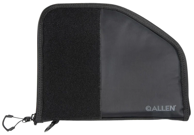 Allen Company black pistol case with detachable mag pouch, fits full-size handguns up to 9.5 inches