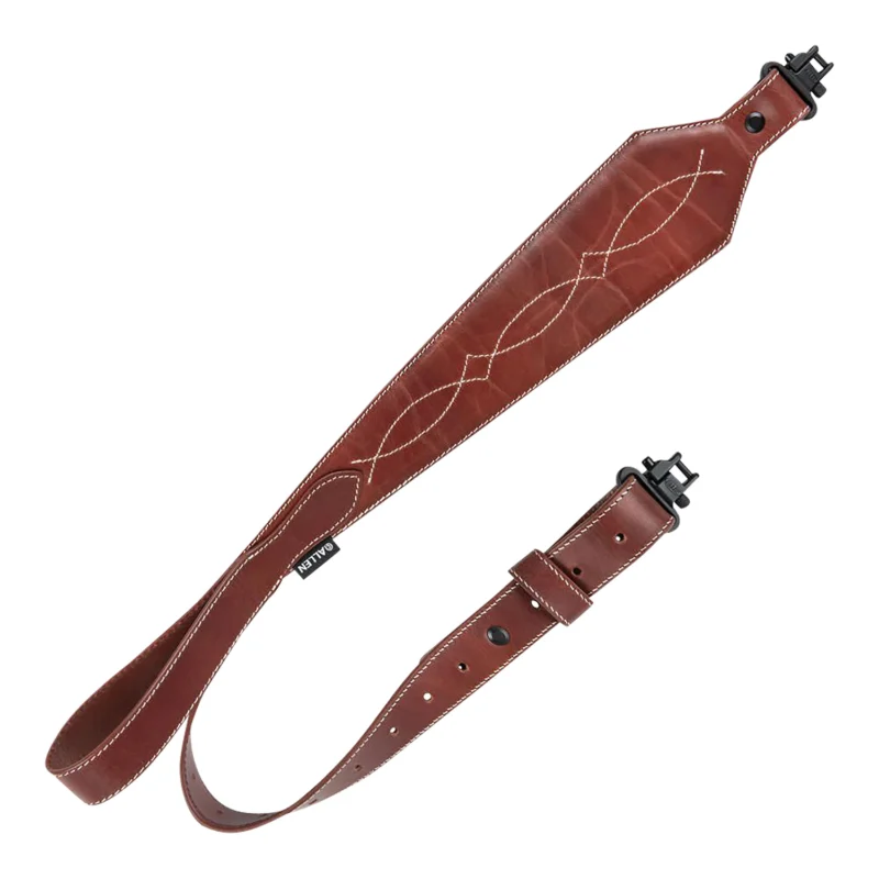 Heritage Cases 8508 Western scallop brown leather rifle sling adjustable 28-35 inches
