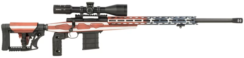 Howa M1500 APC 24-inch .308 Win American Flag chassis rifle with 4-16x50 scope and bipod