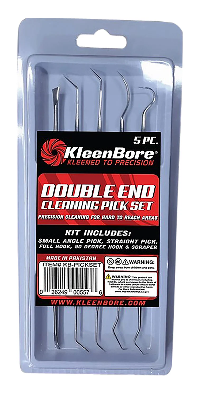 Kleen-Bore KB-PICKSET stainless steel 5-piece double-ended gun pick set