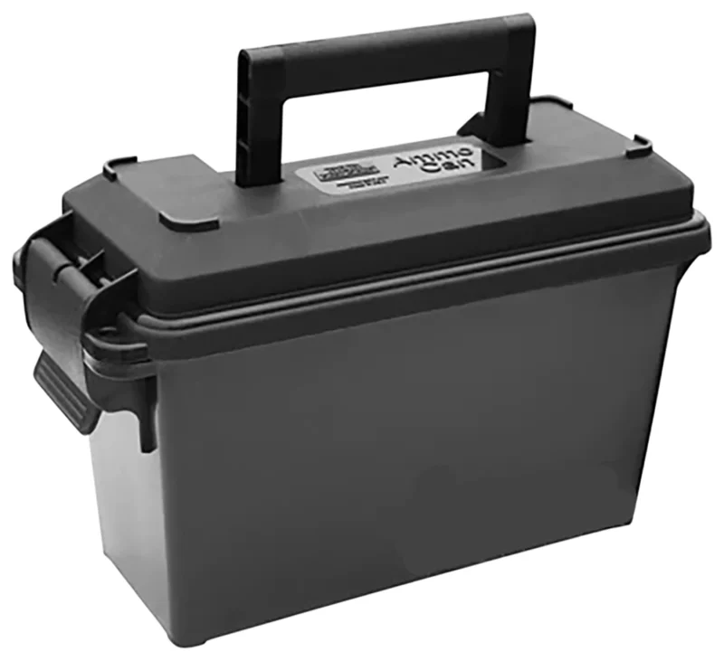MTM 30 Cal Ammo Can Tall black polypropylene storage can with heavy-duty latch and padlock tabs