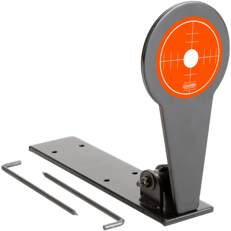 Champion Rimfire Gong Popper Target orange steel standing target with ground stakes