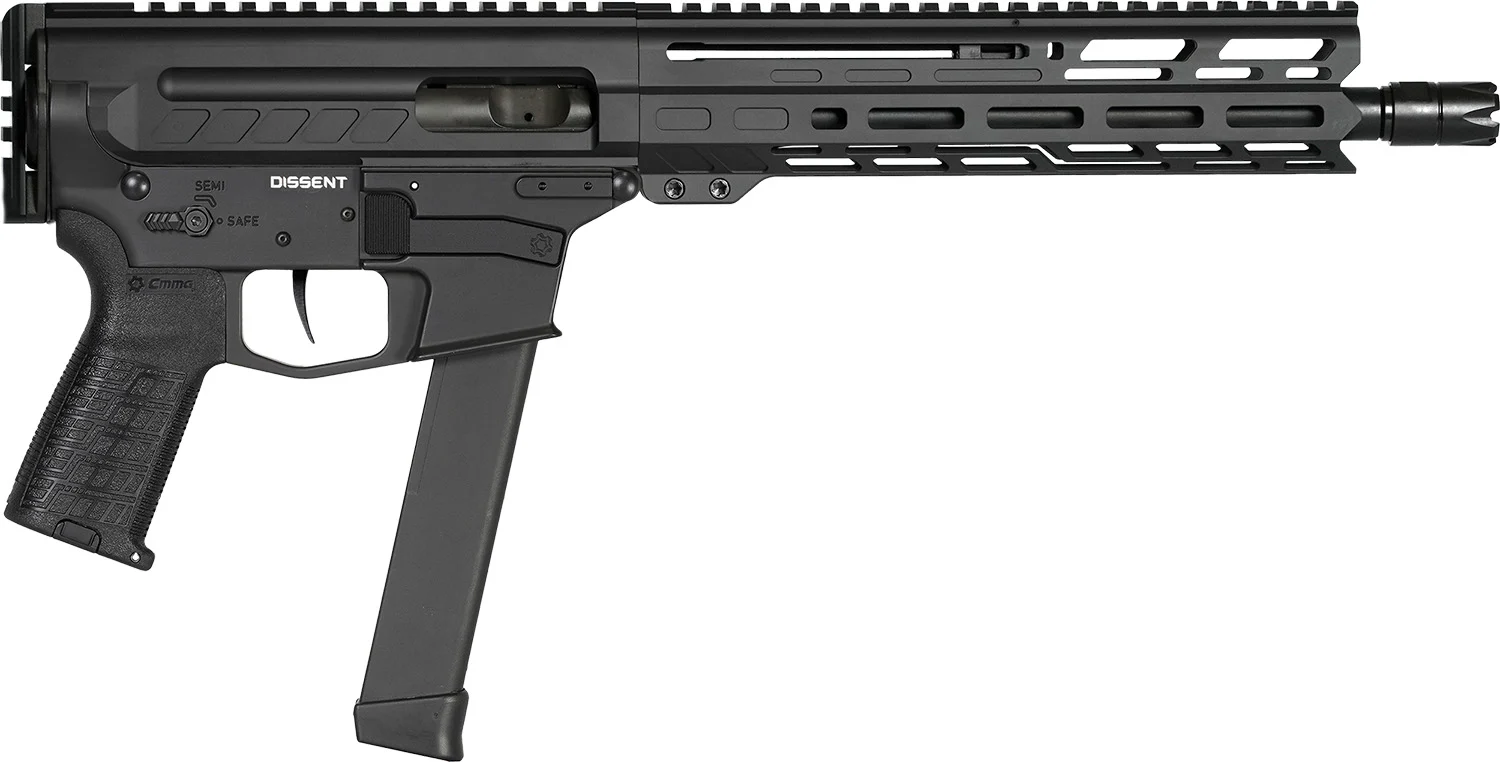 CMMG Dissent MKGS 9mm pistol, 10.50 inch barrel, black, side view
