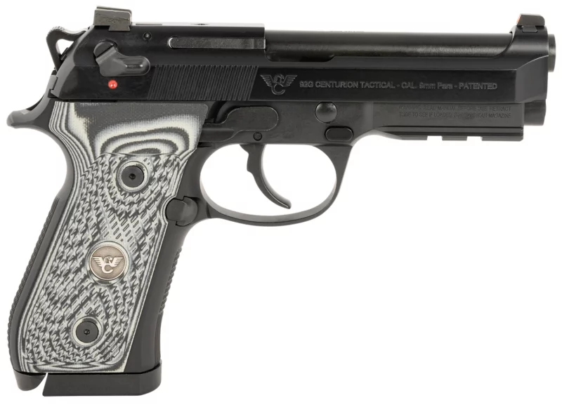 Wilson Combat BER-92CT-9 92G Centurion Tactical 9mm pistol, black frame, black/gray G10 grips
