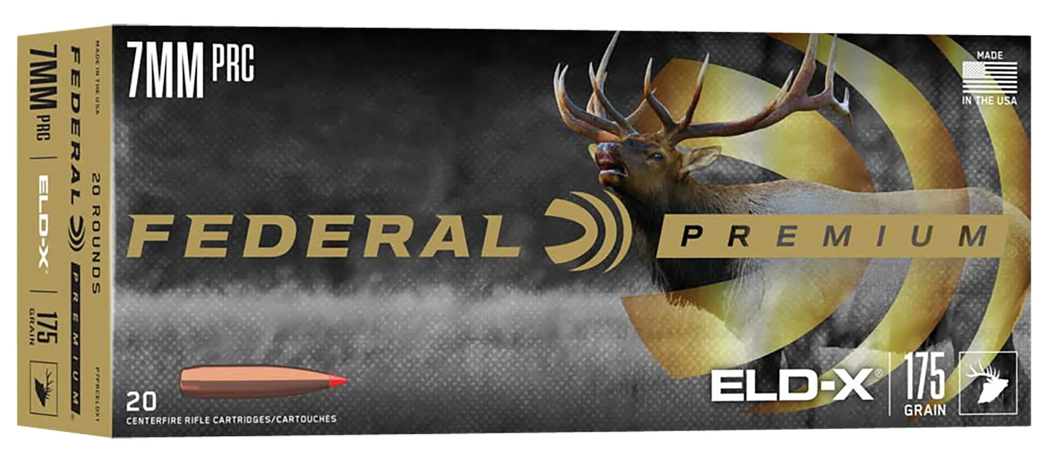 Federal Premium ELD‑X 7mm PRC 175 gr. ammunition box, 20 rounds