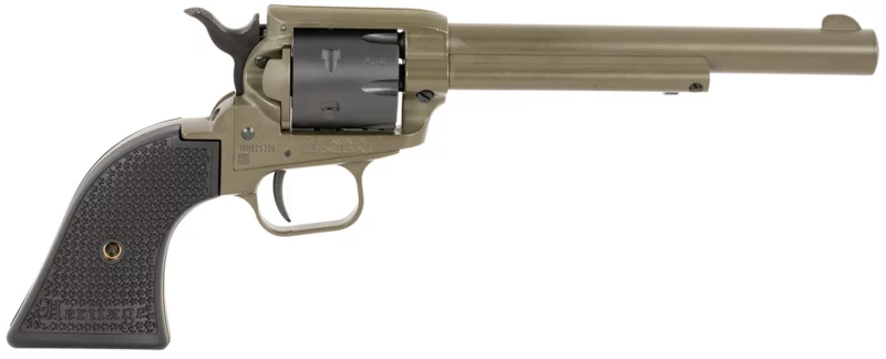 Heritage Rough Rider .22 LR 6-shot revolver in OD Green Cerakote with black Star polymer grips