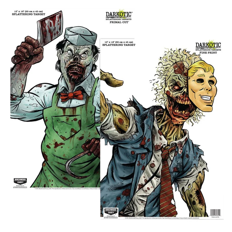 Birchwood Casey Darkotic 12 x 18 splatter paper targets 8-pack Primal Cut & Fine Print